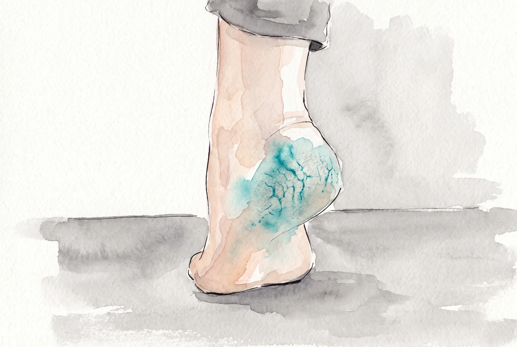 Watercolour treatment of Cracked heels