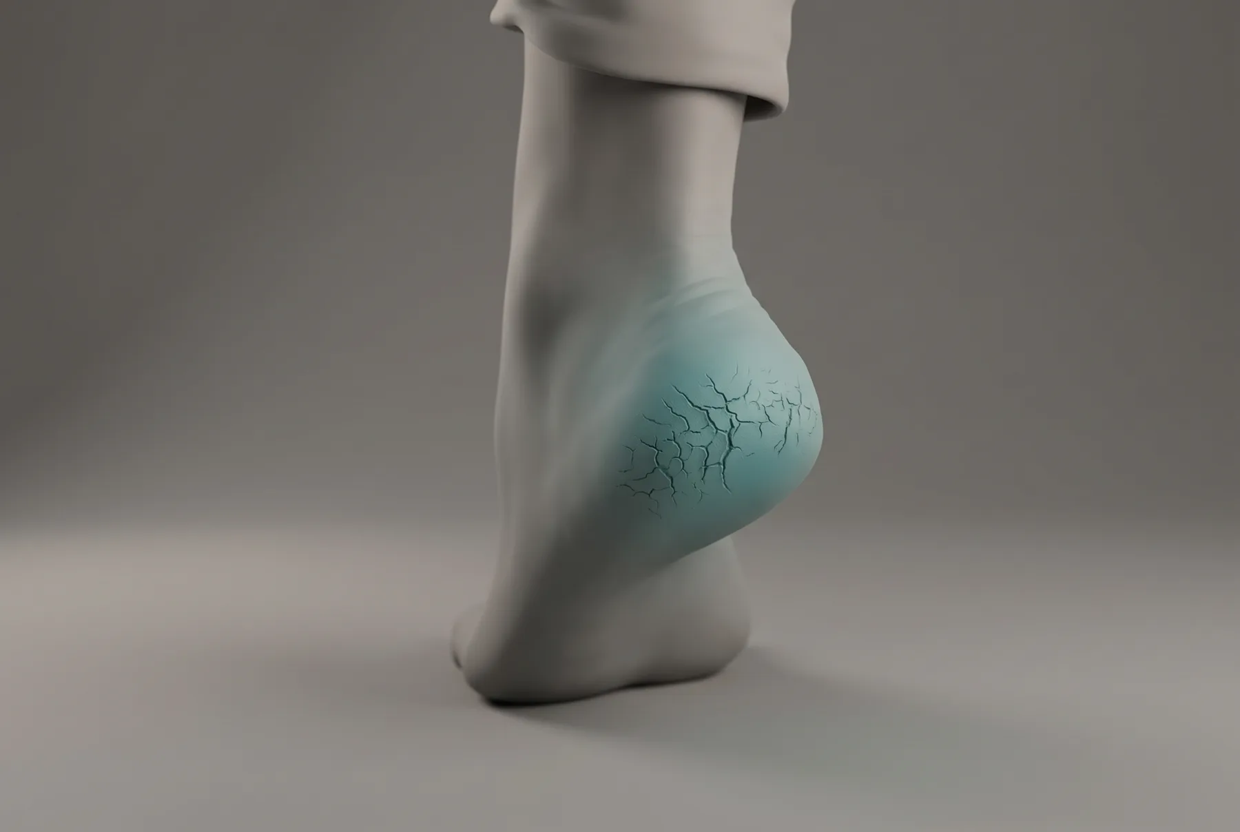 3D render treatment of Cracked heels