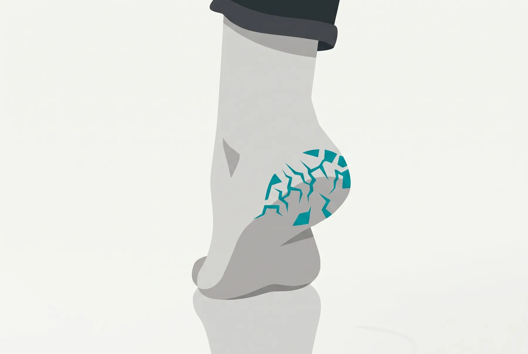 Flat vector treatment of Cracked heels