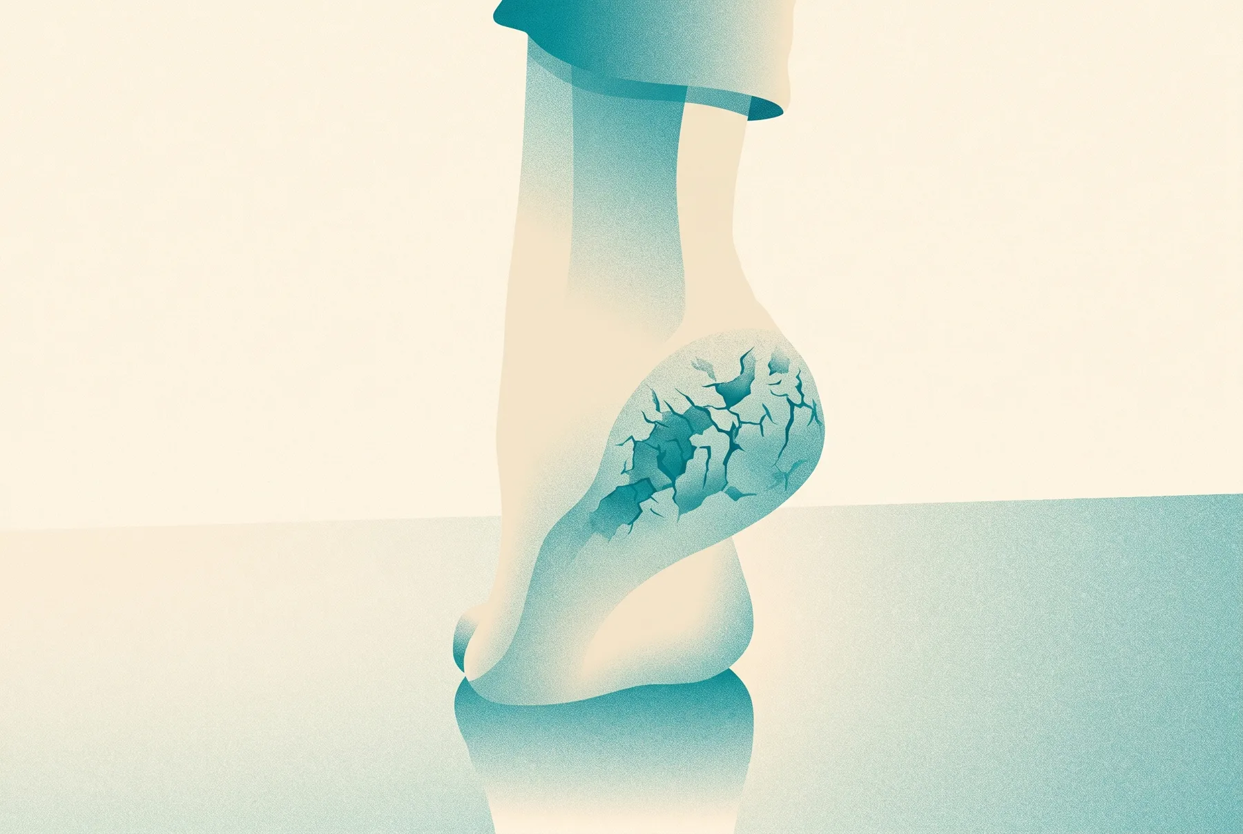 Editorial vector treatment of Cracked heels